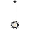 Elegant Modern Chandelier, Black & Nickel, 121 cm Height
