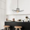 Modern Black Chandelier, Adjustable Height, 49 cm Diameter