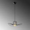 Modern Black Chandelier, Adjustable Height, 49 cm Diameter