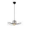 Modern Black Chandelier, Adjustable Height, 49 cm Diameter