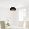 Modern Black & Gold Chandelier, 30 cm, Adjustable Height