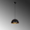 Modern Black & Gold Chandelier, 30 cm, Adjustable Height