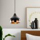 Modern Chandelier, Black & Copper, 17 cm Diameter, 112 cm Height | Adjustable, E27 Socket, IP20 | Stylish Lighting for Glam & Scandinavian Decor