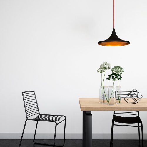 Scandinavian Chandelier, Black & Red, 35cm, Adjustable