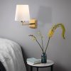 Modern Wall Lamp, White & Gold, Metal Body, IP20 | 18x24cm, E27 Max 40W, Chic Scandinavian Design
