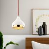 Glamorous Chandelier, Metal Body, 17 cm Diameter, Red & Gold