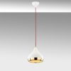 Glamorous Chandelier, Metal Body, 17 cm Diameter, Red & Gold