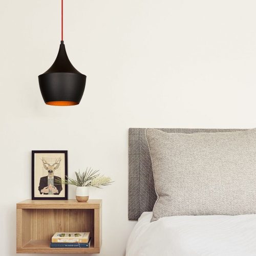 Scandinavian Chandelier, Black & Red, 23cm, Adjustable