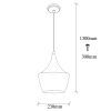 Scandinavian Chandelier, Black & Red, 23cm, Adjustable