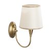 Modern Antique Wall Lamp, Metal & Fabric, 31 cm Height