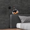 Scandinavian Style Wall Lamp, Black & Copper, 28 cm