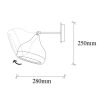 Scandinavian Style Wall Lamp, Black & Copper, 28 cm