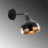 Scandinavian Style Wall Lamp, Black & Copper, 28 cm