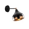 Scandinavian Style Wall Lamp, Black & Copper, 28 cm