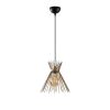 Modern Black Chandelier, Metal Body, Adjustable Height