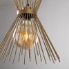 Modern Black Chandelier, Metal Body, Adjustable Height