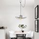Modern Black Chandelier, Adjustable Height, Iron Body