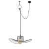 Modern Black Chandelier, Adjustable Height, Iron Body