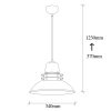 Modern Black & Gold Chandelier, 34cm, Adjustable Height
