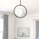Modern Black & White Chandelier, Metal Body, 39 cm