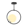 Modern Black & White Chandelier, Metal Body, 39 cm
