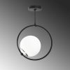 Modern Black & White Chandelier, Metal Body, 39 cm