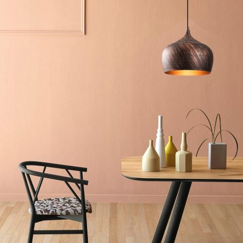 Modern Copper & Gold Chandelier, 28 cm, Adjustable Height