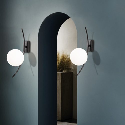 Industrial Wall Lamp, Black & White, 44 cm | Metal Body, E27 Socket, Modern Scandinavian Design