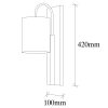 Modern Wall Lamp, Black & Cream, 42 cm Height | Iron Body, E27 Socket, Stylish Industrial Design