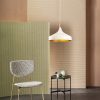 Modern Chandelier, White & Gold, 36cm, Adjustable Height