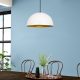 Modern Chandelier, White & Gold, 40cm, Adjustable Height