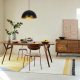 Modern Industrial Chandelier, Black & Gold, 40cm | Adjustable Height, E27 Socket, Elegant Design