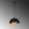 Modern Industrial Chandelier, Black & Gold, 40cm | Adjustable Height, E27 Socket, Elegant Design
