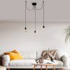 Industrial Black Chandelier, Adjustable Height, 96x6 cm
