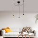 Industrial Black Chandelier, Adjustable Height, 96x6 cm