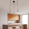 Industrial Black Chandelier, Adjustable Height, 96x6 cm