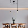 Industrial Black Chandelier, Adjustable Height, 96x6 cm