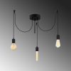 Industrial Black Chandelier, Adjustable Height, 96x6 cm