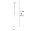 Modern Black Chandelier, Adjustable Height, 137 cm