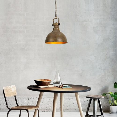 Elegant Antique Chandelier, Metal & Wood, 31 cm | Adjustable Height, Modern Design for Home Decor
