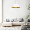 Modern White & Gold Chandelier, 50 cm, Adjustable Height