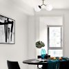 Modern Black & White Chandelier, Metal Body, 44x15 cm