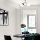 Modern Black & White Chandelier, Metal Body, 44x15 cm