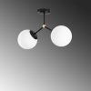 Modern Black & White Chandelier, Metal Body, 44x15 cm