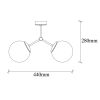 Modern Black & White Chandelier, Metal Body, 44x15 cm