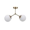 Scandinavian Chandelier, Yellow/White Metal, 28 cm