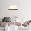 Modern Chandelier, White & Gold, 60 cm, Adjustable Height