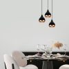 Modern Adjustable Chandelier, Black & Copper, 38 cm
