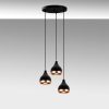 Modern Adjustable Chandelier, Black & Copper, 38 cm