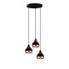 Modern Adjustable Chandelier, Black & Copper, 38 cm